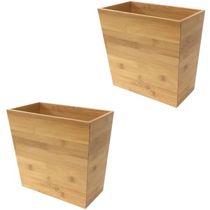 Poubelle rectangulaire en bambou, finition bois naturel, avec corbeille à déchets, décoration écologique en bambou pour l'accentuation <span class=keywords><strong>de</strong></span> la maison - Product Image 4
