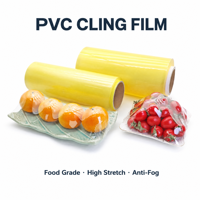 Film étirable en PVC de qualité alimentaire, grand rouleau, résistant à l'humidité, pour emballer le lait, les sandwichs, les collations, le chocolat et les salades