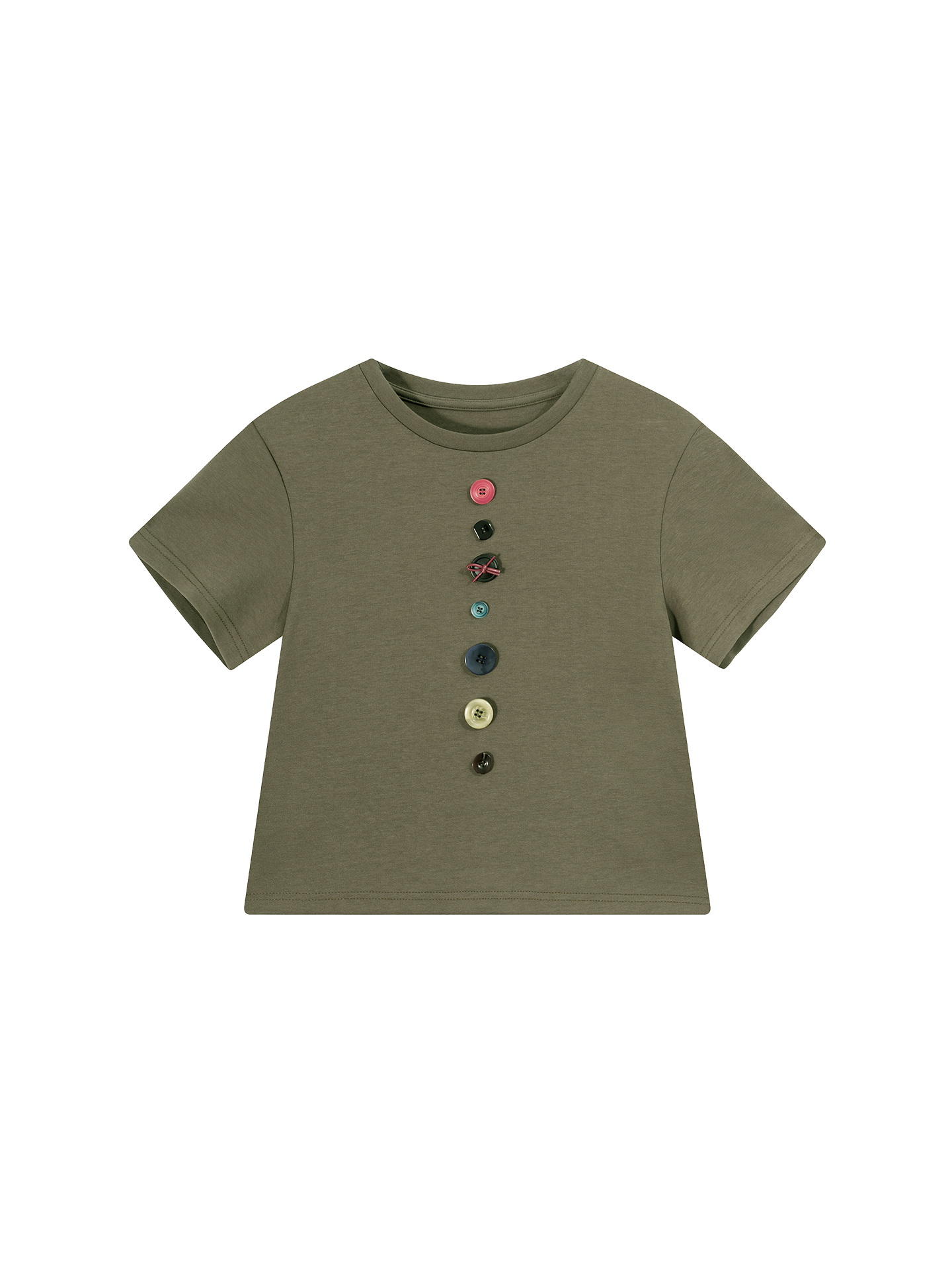 Round neck short-sleeved T-shirt for women with a slim-fit design, suitable for summer with a Korean style and a sense of desig