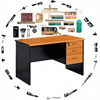Table d'ordinateur moderne en MDF convertible Bureau de direction élégant avec meubles en acier inoxydable pour chambre à