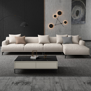 Canapé en tissu minimaliste moderne Technologie nordique Tissu Canapé d'angle 3 places Chaise longue - Product Image 6