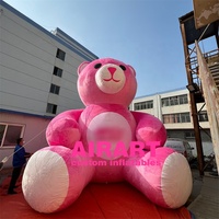 Usine de gonflables Airart, ours en peluche rose gonflable personnalisé OEM