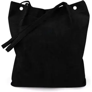 Black Girl Custom Corduroy Handbag Casual Canvas Tote Crossbody Bag Women's Corduroy Shoulder Bag