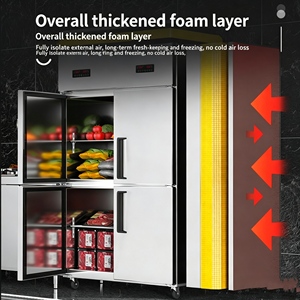 Refrigerador Comercial de Cuatro Puertas, Acero Inoxidable, Control Digital, Congelador de Una Sola Temperatura, Enfriamiento por Aire, Tipo Mostrador - Product Image 4