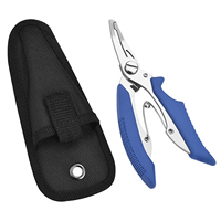 Pince de pêche multifonctionnelle en acier inoxydable et aluminium avec lame 2Cr13, coupe-ligne, décrocheur d'hameçons et coupe-anneaux brisés