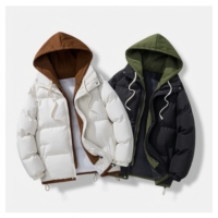 Veste d'hiver personnalisée pour homme, style puffer, décontractée, épaisse, chaude, coupe-vent, pour l'extérieur, résistante au froid, avec capuche, en duvet