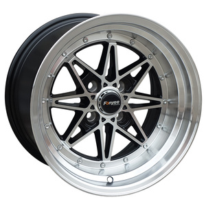 Fonyee Deep Dish Concave Rivets Star 4 Trous Huecos 15 Pouces 4x100 Mag En Alliage D'aluminium Auto Rines Roue Jantes De Voiture pour Honda Toyota - Product Image 1
