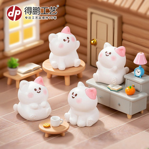 Figurines en résine de chatons Dp, lot de 4, décoration de bureau, ornement de salon - Product Image 2