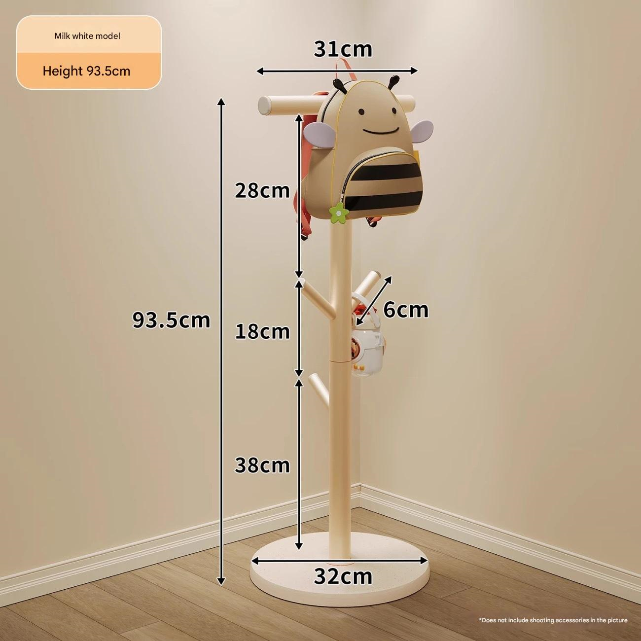 Childrens backpack rack-clothes hanger-elegant white
