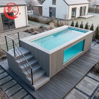 Piscine hors sol en acrylique et fibre de verre de haute qualité, sur mesure, fabriquée en usine, sans fin, de grande taille (20 pieds, 40 pieds), en conteneur d'expédition