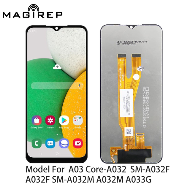 TFT LCD Screen Assembly with Frame for Samsung Galaxy A03 Core A032F A032M, 6.5 Inch HD+ Replacement Display Repair Kit