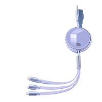 Câble de données blindé extensible personnalisable 3-en-1 à charge rapide pour téléphones mobiles / Connecteurs Micro USB / Type-C avec design imprimé