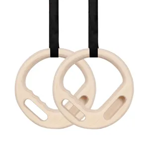 ProCircle Multipurpose Wood Gymnastic Rings Finger Gripper Strength Trainer Hangboard For Rock Climbing