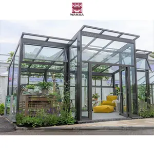 Maison solaire en verre en aluminium, 4 saisons, maison en verre