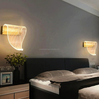 Lampes murales LED nordiques tendance avec appliques, en alliage d'aluminium E26, luminaires muraux personnalisés pour chambre à coucher, lampes de chevet à intensité variable, décoration intérieure de luxe