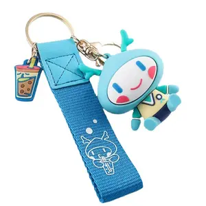 Factory Customized 3D Logo Soft Rubber PVC Silicone Promotional Anime Film Character 3d Cartoon Keychain