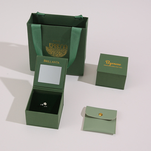 Custom Luxury Jewelry <b>Gift</b> Set: Velvet <b>Box</b> & Packaging Bag with Custom Logo for Necklace, Ring & <b>Earring</b> - Product Image 4