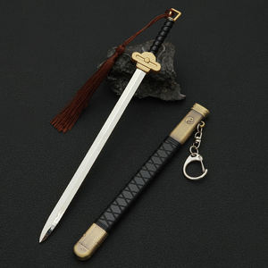 Xianjian Qixiaotian Produits dérivés du jeu Wine Ghost 22cm Accessoires de cosplay Porte-clés épée <span class=keywords><strong>Cadeau</strong></span> Mini épée de samouraï Objet d'art <span class=keywords><strong>en</strong></span> alliage - Product Image 1