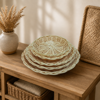 Panier de service en rotin PP tressé, fait main, écologique, sur mesure, pour collations, idéal pour restaurants, cuisines et maisons (vente en gros)