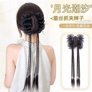 Braided Wig Hair Clip Long <b>Braid</b> Ponytail Chinese Style Hair <b>Accessory</b> For Women Black Veil 6 Strand Manual Made - Product Image 3