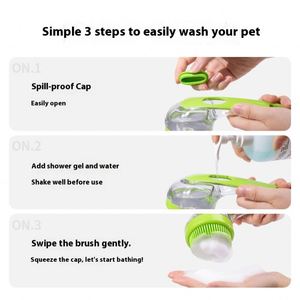 Special Handle Portable Silicone Bath Massage <b>Brush</b> <b>for</b> Pet Dogs and Cats Plastic Scrub - Product Image 5
