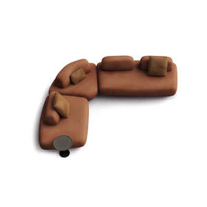 意大利设计康纳利皮革模块化沙发灯豪华舒适组合别墅冷却功能直形客厅套装 - Product Image 1