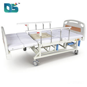 Cama de <span class=keywords><strong>Hospital</strong></span> Manual Ajustable de 5 Funciones y 3 Manivelas para Pacientes, con Ruedas y Orificio para Inodoro, para Cuidado Médico en el Hogar - Product Image 2