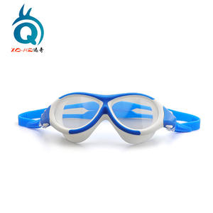 XQHC Gafas de natación para niños, color azul oscuro, rojo rosa, azul cielo, lentes de PC, impermeables, antivaho, montura grande para niños - Product Image 5