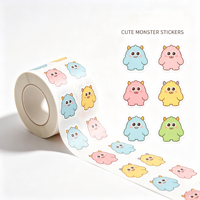 Autocollants en rouleau personnalisés en gros, motif Space Pals, autocollants adhésifs mignons de personnages galactiques pour autocollants en rouleau personnalisés