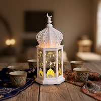 Lanterne marocaine en plastique rectangulaire de petite taille, utilisation intérieure, porte-bougie réutilisable