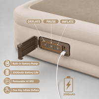 Matelas Gonflable Double avec Pompe à Batterie Intégrée, Tissu Drop-stitch, 40 cm d'Épaisseur, Portable pour la Maison et le Camping, Vente en Gros