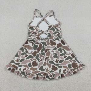 RTS Hunting Camouflage <b>Ankle</b>-Length Children's Clothing Little Girls Dress Summer Play Tennis Athletic Wear Yoga Dress - Product Image 4