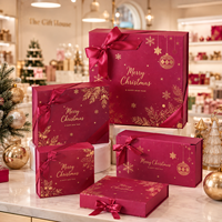 Boîte cadeau magnétique de Noël, boîte pliante de luxe personnalisée avec logo A5 pour cadeau de fête, vente au détail et en gros