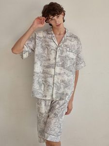 Custom <b>Men</b> Printed <b>Pajamas</b> <b>Set</b> Bamboo Fiber Sleepwear Soft Breathable Nightwear Wholesale Manufacturer OEM ODM Designer Clothes - Product Image 3
