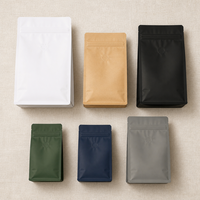 Pochette souple personnalisée multicolore avec valve de dégazage unidirectionnelle et logo personnalisé pour l'emballage de grains de café torréfiés