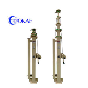 תורן טלסקופי ידני להרמה ידנית 3-10 מטר 50 ק\"ג, תורן טלסקופי פלדה קל משקל להרכבת אנטנה - Product Image 3