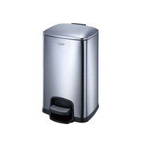 Poubelle à pédale en acier inoxydable à fermeture douce de 20 L pour cuisine, salle de bain, hôtel, usage commercial
