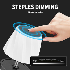 Smiling Shark Desk Lamp <b>Led</b> Touch Control <b>Rechargeable</b> Battery Operated Minimalist Design Eye Protection Learning <b>Light</b> - Product Image 5