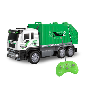 Illuminati 4 canali nuova città di pulizia di servizi igienico-sanitari <span class=keywords><strong>camion</strong></span> della <span class=keywords><strong>spazzatura</strong></span> giocattoli modello di auto scala 1:24 pezzi personalizzati per bambini all'ingrosso - Product Image 1
