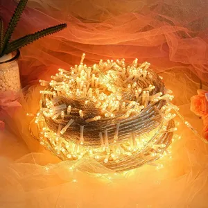 IP65 Không Thấm Nước Đồng <span class=keywords><strong>LED</strong></span> <span class=keywords><strong>Pixel</strong></span> Cổ Tích Đèn Chuỗi 100 <span class=keywords><strong>LED</strong></span> Ngoài Trời Giáng Sinh Vườn Cây Năng Lượng Mặt Trời Giáng Sinh Rèm Chuỗi Đèn - Product Image 4