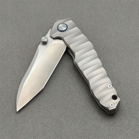 Couteau pliant d'extérieur haut de gamme à lame VG10, manche ergonomique en alliage de titane forgé à la main, couteau de poche tactique de camping DIY OEM 8,3 pouces OXN