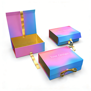 กล่องกระดาษแข็งพับได้แม่เหล็กสำหรับบรรจุภัณฑ์น้ำหอมคุณภาพสูง กล่องของขวัญหรูหราพร้อมริบบิ้น พิมพ์โลโก้ได้ตามต้องการ - Product Image 5