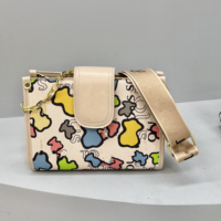 Sac bandoulière Little Bear Cartoon Touses Letters, sac pour femme, nouveau modèle, simple, avec chaîne, sac messager