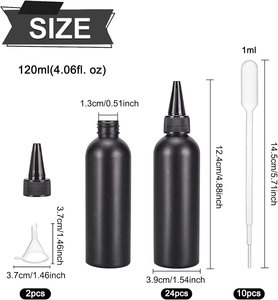 Custom <b>Bottle</b> 30ml 50ml 60ml 100ml <b>200ml</b> 250ml 500ml Black Squeeze Nail Gel Plastic <b>Bottle</b> - Product Image 2