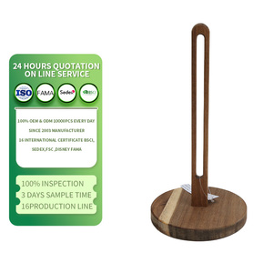 Portarotolo da cucina <span class=keywords><strong>in</strong></span> <span class=keywords><strong>legno</strong></span> di acacia con base rotonda, dispenser autoportante <span class=keywords><strong>in</strong></span> <span class=keywords><strong>legno</strong></span> per rotoli, <span class=keywords><strong>porta</strong></span> salviette da appoggio <span class=keywords><strong>in</strong></span> <span class=keywords><strong>legno</strong></span> - Product Image 1
