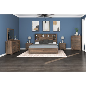 Plinz Brown 2 <b>Drawer</b> Nightstand Wood <b>Storage</b> Cabinet Bedroom Furniture - Product Image 2