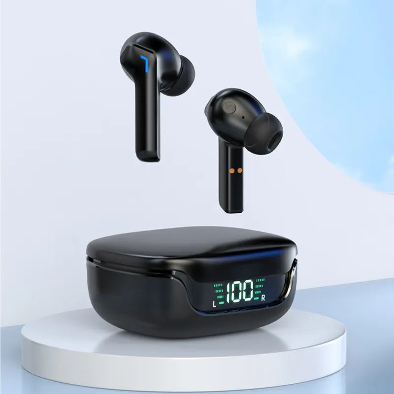 Hot Selling Gaming Tws Earbuds Wireless Noise Cancelling Technology with 4 Colors Available Bluetooth Plastic Digital Display