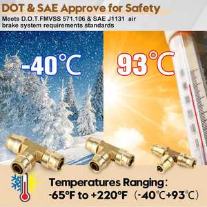 Raccords de tuyauterie en laiton ALITAIR DOT pour frein à air, raccord en T mâle à branchement rapide, raccords de tuyauterie en laiton 1/4 DOT pour conduite de frein à air - Product Image 6