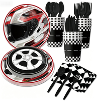 DAMAI Assiettes en papier pour fête sur le thème des voitures de course, Halloween, Fournitures de fête, Vaisselle jetable, Décorations, Volant de course, Sports, Garçons