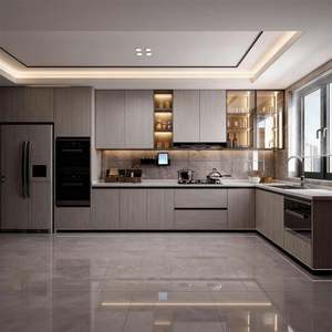 BALOM Armoires de cuisine modernes personnalisées, armoires de cuisine modulaires en bois de luxe, contreplaqué MDF, prêtes à assembler - Product Image 2